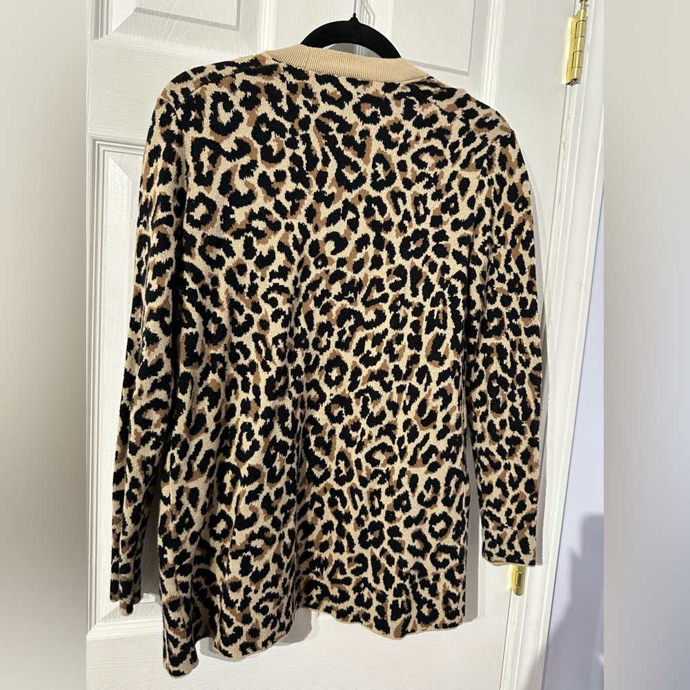 J. Crew Leopard Print Cardigan - Tan and Black (XS) - Picture 13 of 14